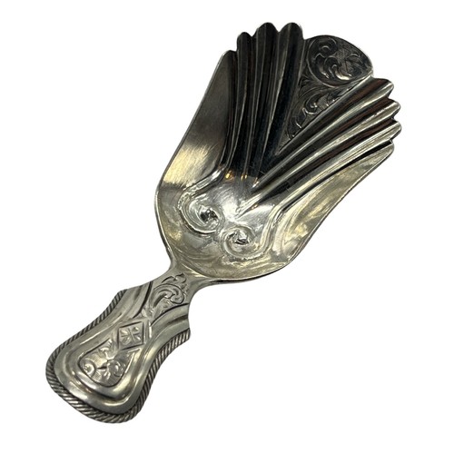 Solid silver caddy spoon - a,