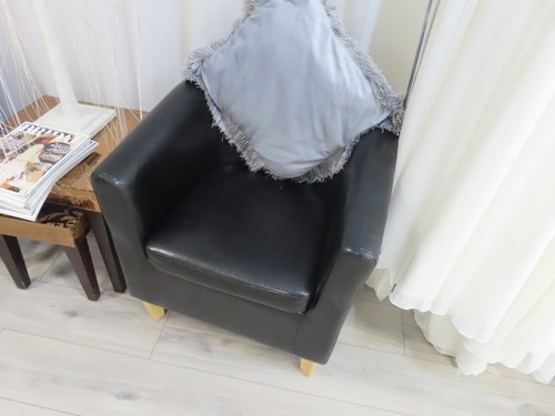 Faux leather tub chair - leather, in