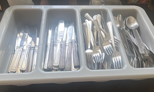 Stainless steel silver cutlery - silver,
