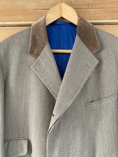 Covert Coat Velvet Collar Fully Bespoke Large 42-44" Chest Outstanding Quality