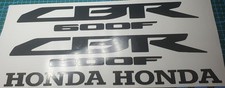 2 X REFLECTIVE BLACK  CBR600F  VINYL DECALS  190MM X 30MM AFTERMARKET