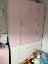 IKEA pink &white nursery cot
