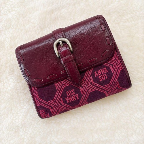 Anna sui bifold wallet wine - wallet,