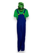 Mario Bros Luigi Green Costume Size Small - Ex hire Fancy Dress Costume