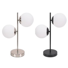 2 Way Metal Table Lamp Opal