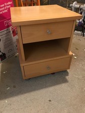 2 x Beech Bedside Cabinets