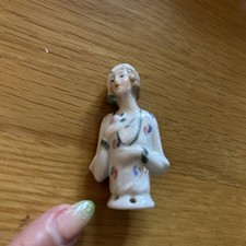 Antique Porcelain Lady Pin