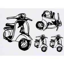 4 x 'Moped Scooter' Temporary