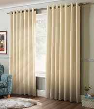 Pair of Curtains Cream 46 x 72 inch Plain Blackout RRP £25 2NDS RETURNED 12