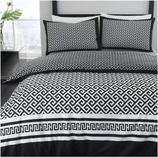 DOUBLE DUVET COVER SET Reversible 3 Piece Printed Quilt Bedding with Pillowcase