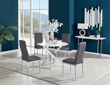 Novara White High Gloss Round