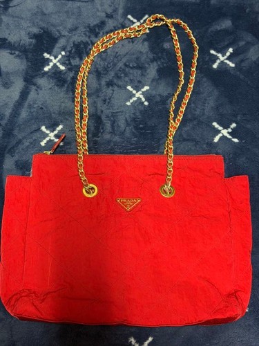 Prada red leather shoulder - prada,
