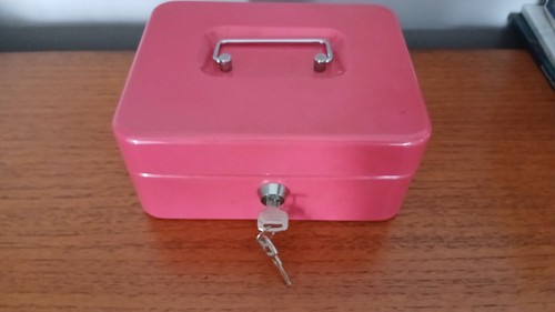 Pink cash money box bank - cash,
