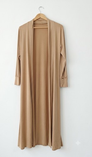Tan maxi cardigan longline - tan,