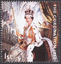 Queen Elizabeth 2nd in Coronation Robes illustrated on 2003 fine used stamp