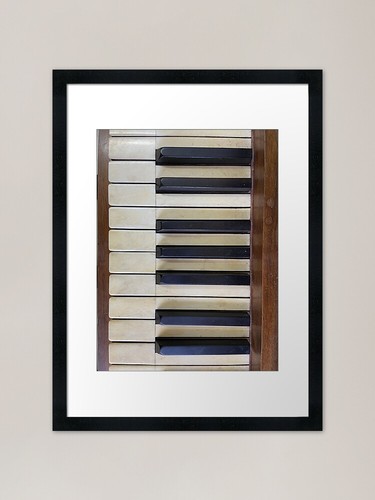 Old piano keyboard - framed, art