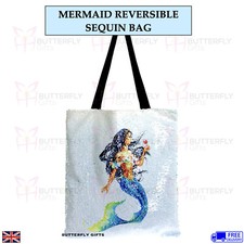 Sequin Shopper Bag Reversible Sequin Mermaid Shopper Bag Tote Beach Travel Bag