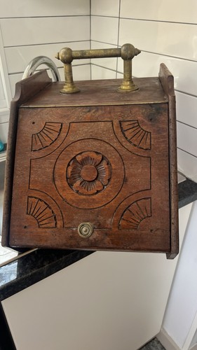Antique coal scuttle box - coal,