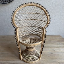 Vintage Wicker Peacock Fan