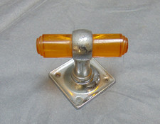 Door handleHandles Vintage amber bakelite/pholenic & Chrome (FREE UK POSTAGE)