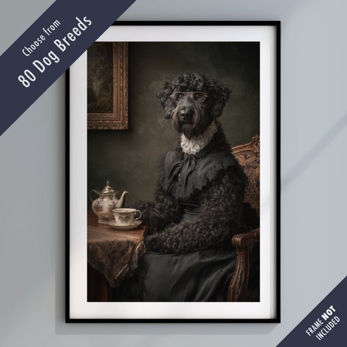 Dressed dog tea party portrait - dressed,