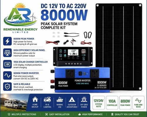 8000w peak solar power kit - solar, 12v