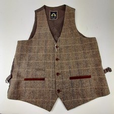 Marc Darcy Tweed Waistcoat Brown/Tan Size 44R (#H1/10)