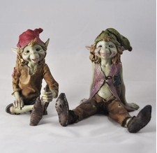 SET OF 2 PIXIES Elves Sitting
