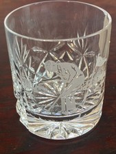 Royal Scot Hand Cut Lead Crystal Whisky Glass - Golfer