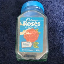 Vintage Original Cadbury's Roses Chocolates Glass Sweet Jar 9.5 inch's Tall