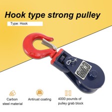 Ton snatch block with - block, hook