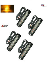 4x 12V 24V 6 LED Amber Strobe