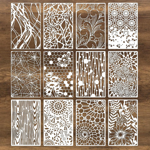 12pcs texture stencils for - stencils,