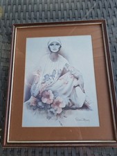 Sara Moon Framed Print, Pretty Girl Sitting With Flowers In 20's Style Attire