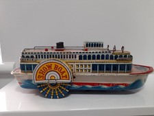 Vintage Lithograph Japanese  Tin Plate Toy  Riverboat "Showboat"