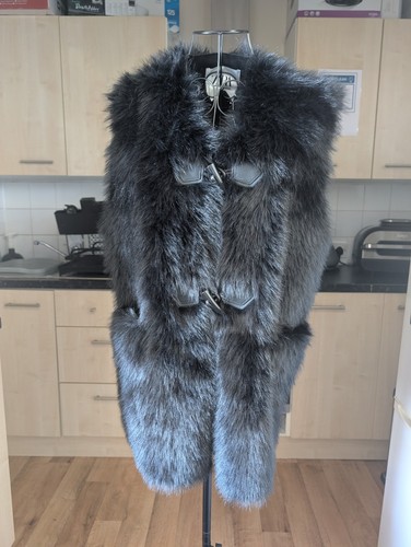 Zara black shaggy faux fur - zara,
