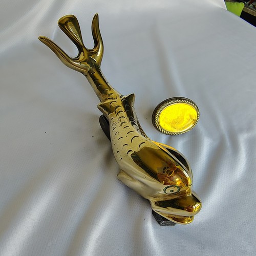 Brass dolphin door - , knocker