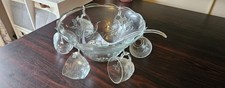 Vintage Glass Punch Bowl Ladle