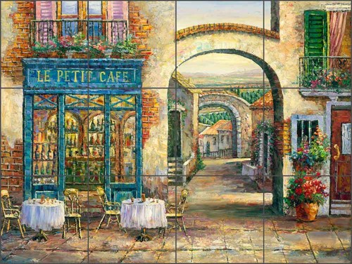Ceramic tile mural backsplash - tile,