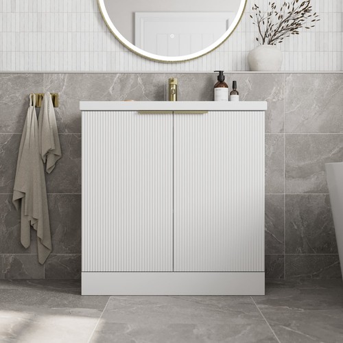 Fluted 800mm bathroom vanity - 800mm,