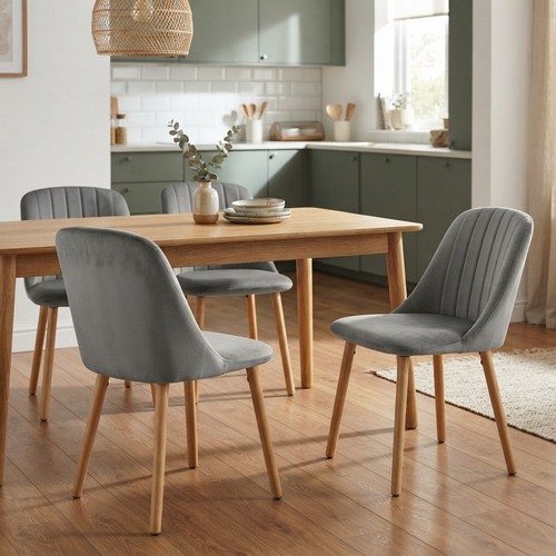 Elegant light grey velvet - grey,