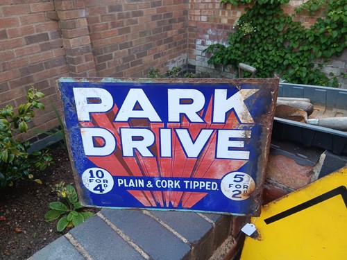 Original enamel sign park - enamel,