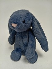 Jellycat Bashful Bunny Small Soft Toy Plush - Navy Blue - 18cm - Preowned 