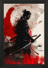 japanese samurai katana Framed Wall Art Poster Canvas Print Picture