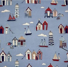 Canvas Fabric - Beach Huts