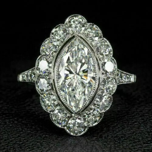 Art deco marquise cut lab - art,