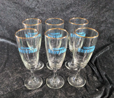 Set Of 6 Vintage Goldwell Snowball Flutes / Glasses