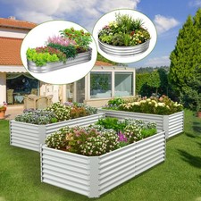 Galvanised steel raised garden - galvanised,