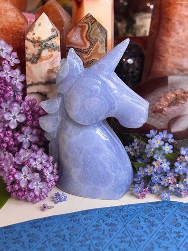 Rare blue lace agate unicorn - rare,