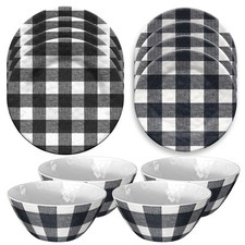 Vintage Black Check 12Pc